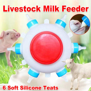 Piglet Milk Feeder 2.5L Large Capacity with 6 Soft Silicone Teats