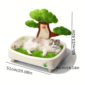 Pine Tree Shape Cat Scratching Board Wear-Resistant Removable Washable Cat Bed