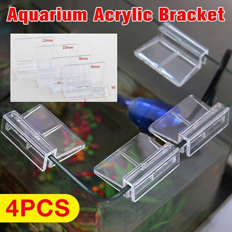 4pcs Aquarium Glass Cover Support Clips 6/8/10/12mm