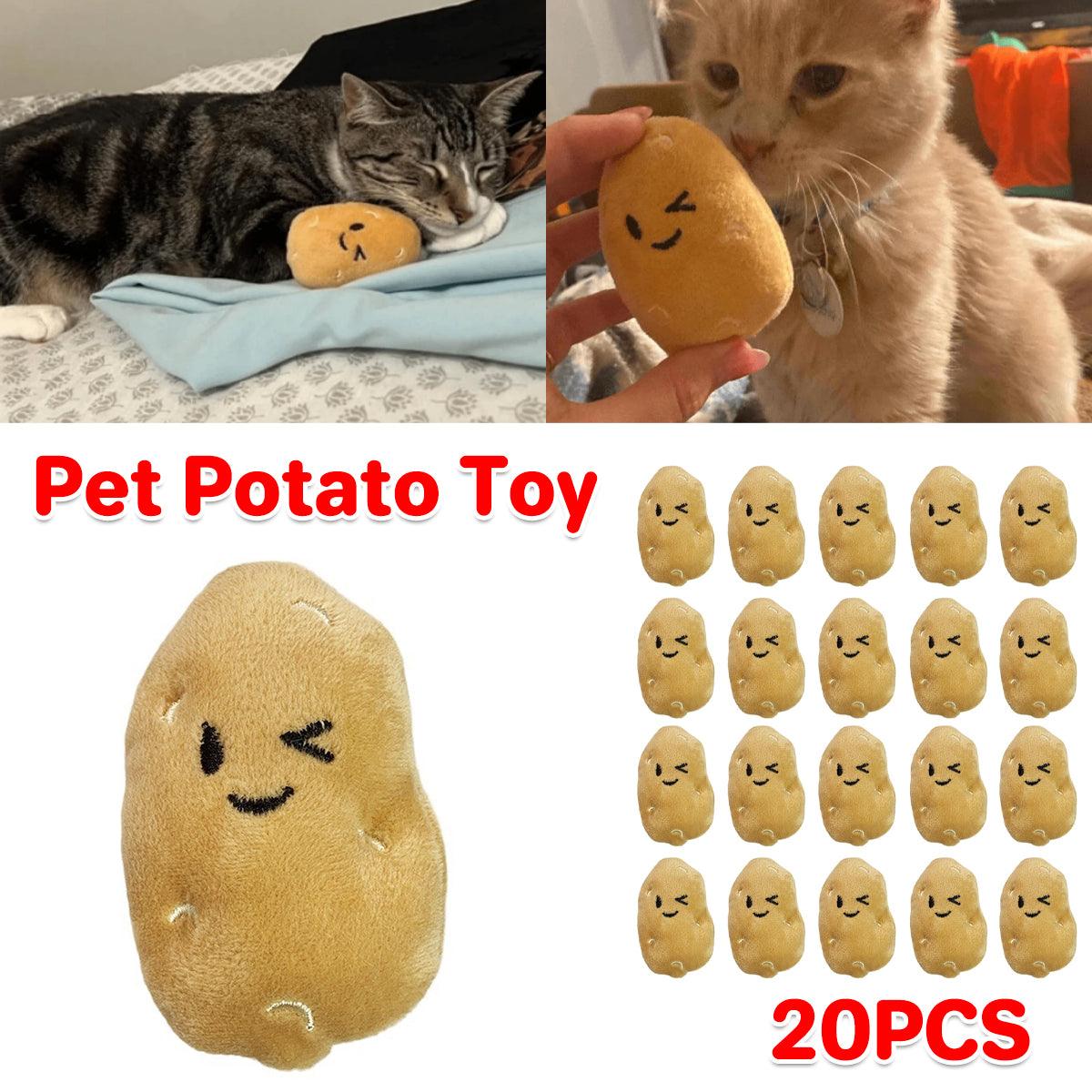 20PCS Plush Squeaky Potato Cat Toys