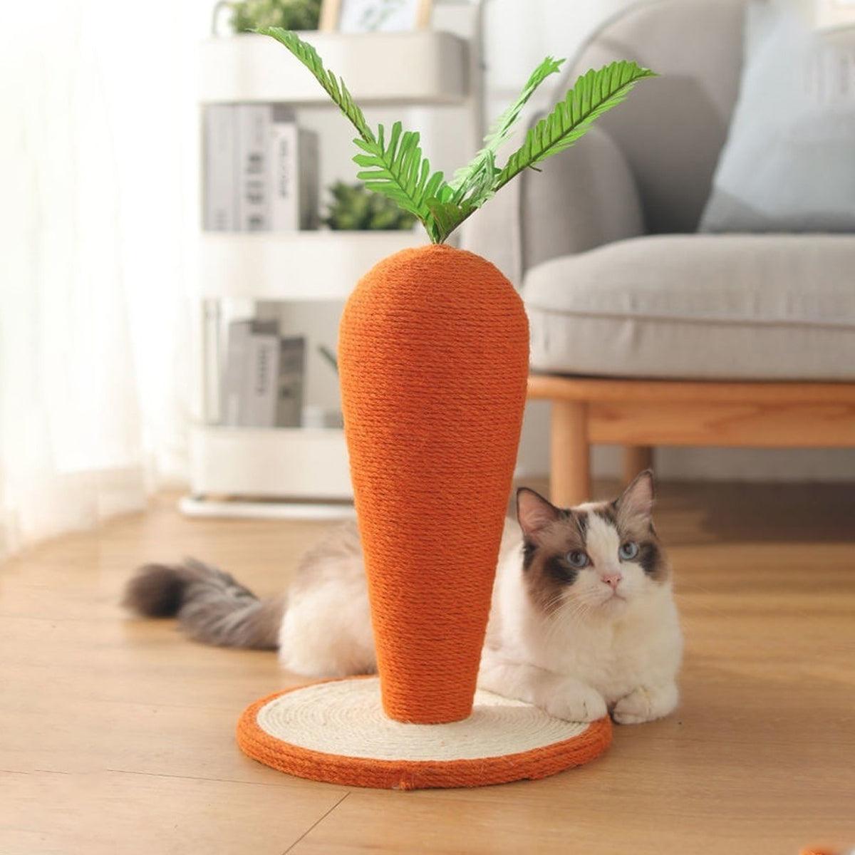 Carrot Sisal Cat Scratching Post Durable Eco-friendly Scratch Toy