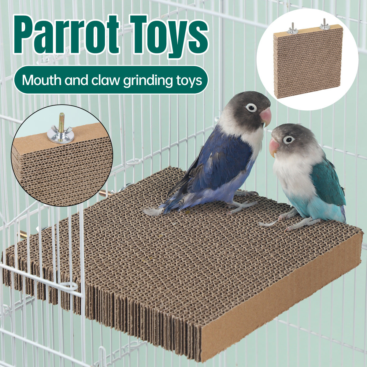 Bird Cage Perch and Chew Toy