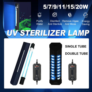 Fish Tank UV Fish Pond Water Purification Algae Removal Diving Sterilization Lamp