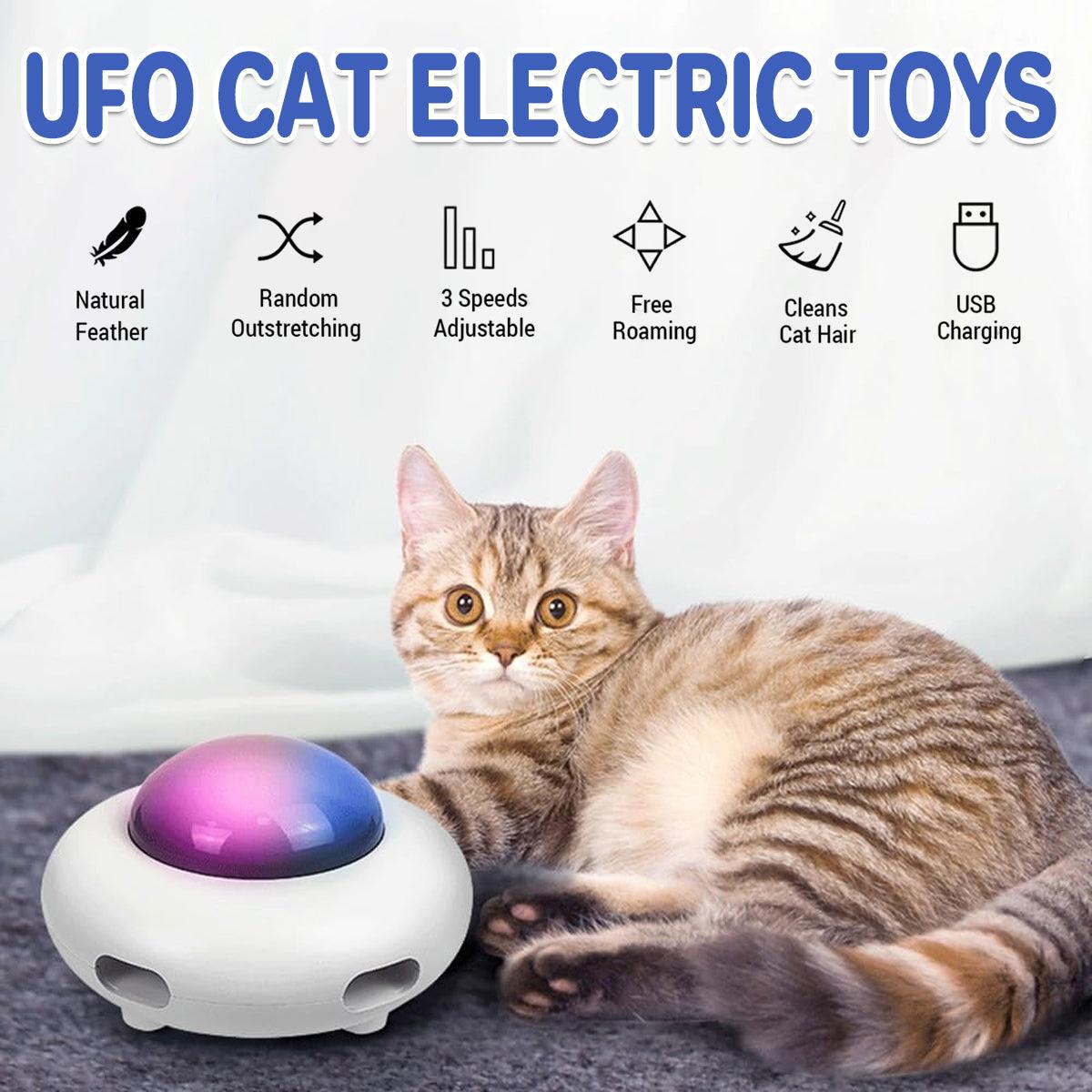 Electric UFO Cat Toy Interactive Teaser Toy for Cats Fun Pet Entertainment