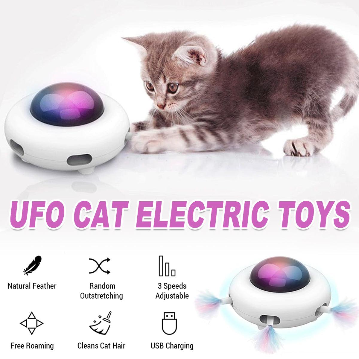 Electric UFO Cat Toy Interactive Teaser Toy for Cats Fun Pet Entertainment