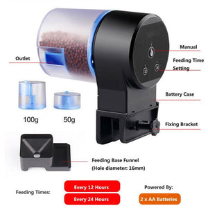 Convenient Aquarium Feeder for Timed and Manual Fish Feeding