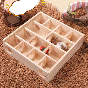 Interactive Wooden Hamster Toy Maze for Small Pets’ Play & Exercise