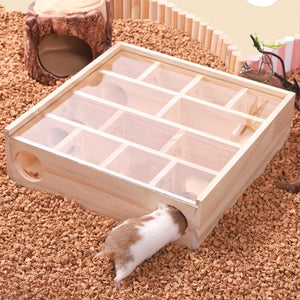 Interactive Wooden Hamster Toy Maze for Small Pets’ Play & Exercise