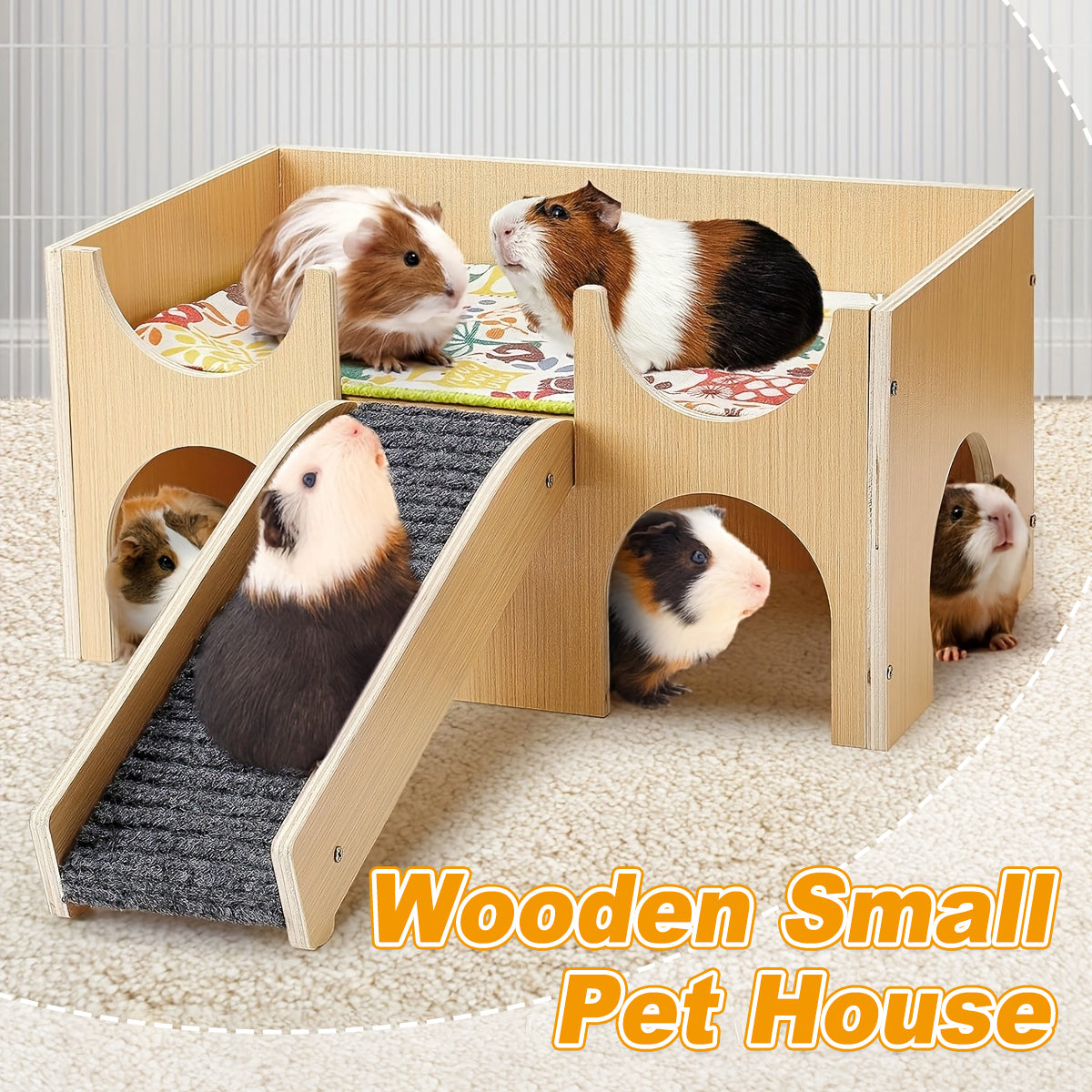 Durable Wooden Hamster House Cozy & Safe Small Pet Hideout