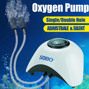 Aquarium Oxygen Pump Quiet Adjustable Bubbler for Fish Tank