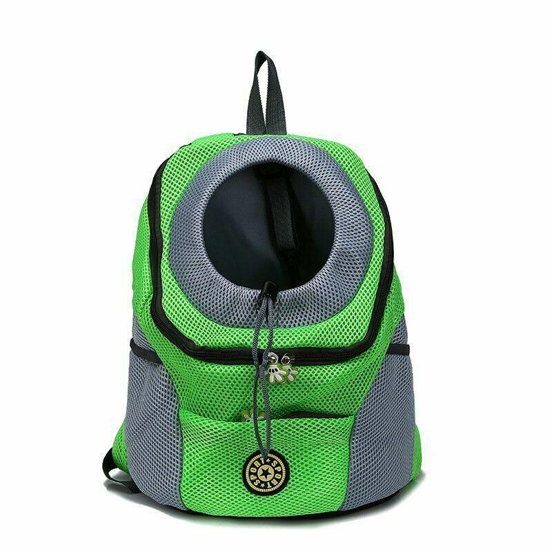 Puppy Travel Mesh Pet Dog Front Carrier Backpack Green