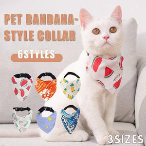 Pet Bandana-Style Collar Saliva Towel Adjustable for Cat Kitten Dog Puppy