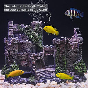 Aquarium Rocks Ancient Castle Tower Aquarium Decor 17*7*13cm