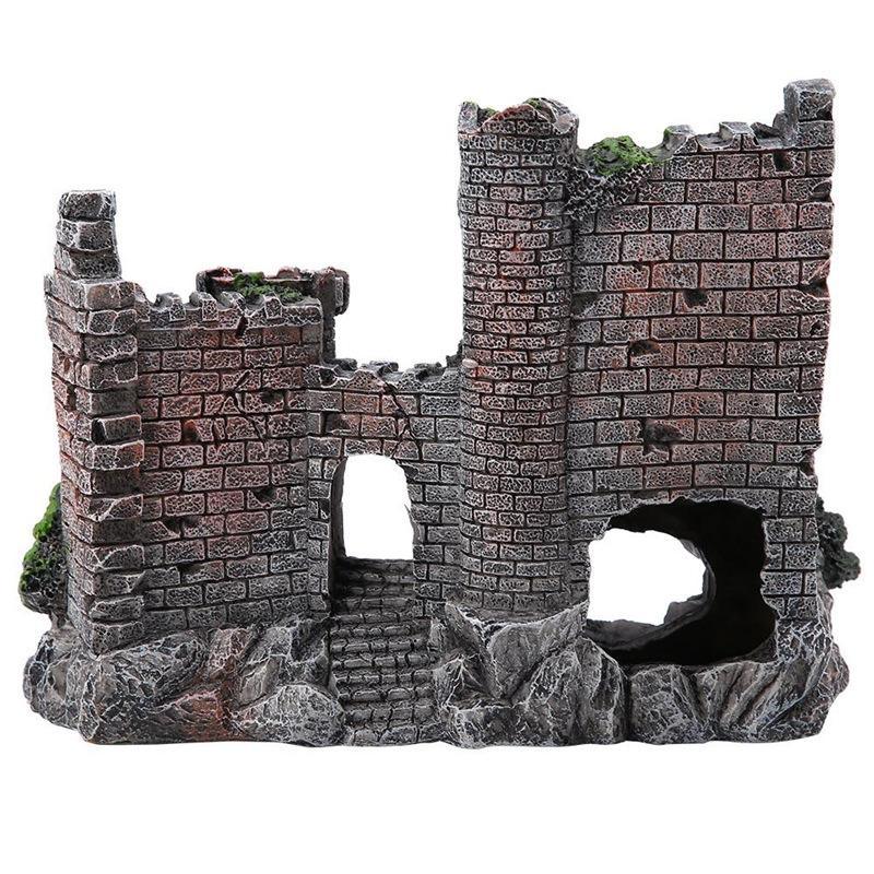 Aquarium Rocks Ancient Castle Tower Aquarium Decor 17*7*13cm