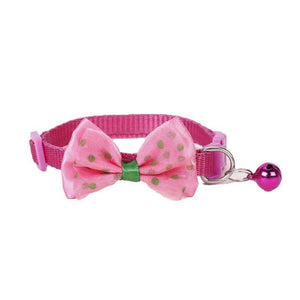 Bow Tie Pet Collar With Bell Designer Dog Collars 8 Colours