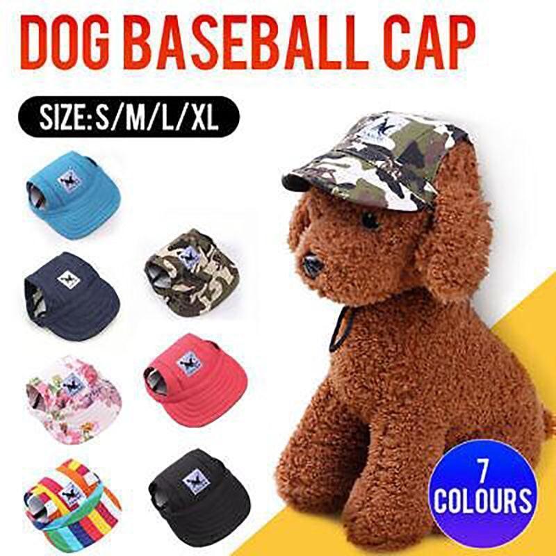 Dog Baseball Cap Outdoor Pet Sun Hat Summer Canvas Visor Puppy S-XL