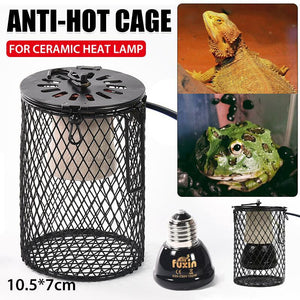 Reptile Ceramic Heat Lamp with Anti-hot Cage