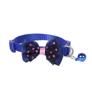 Adjustable Bow Tie Pet Collar with Bell Stylish Designer Cat & Dog Collars