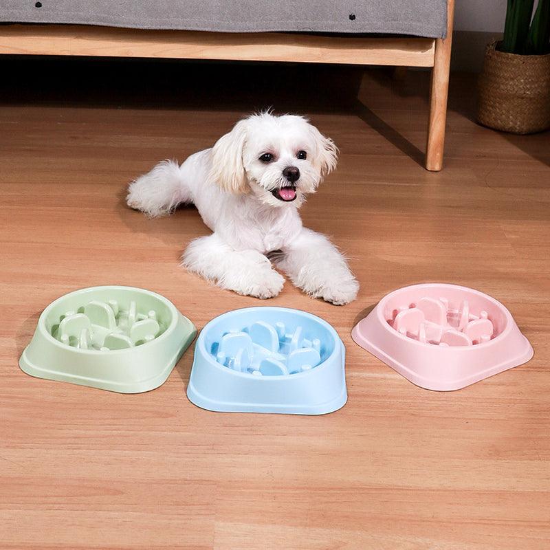 Nonslip Dog Slow Feeder Bowl Blue