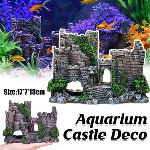 Aquarium Rocks Ancient Castle Tower Aquarium Decor 17*7*13cm