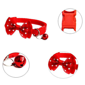 Bow Tie Pet Collar With Bell Designer Dog Collars 8 Colours