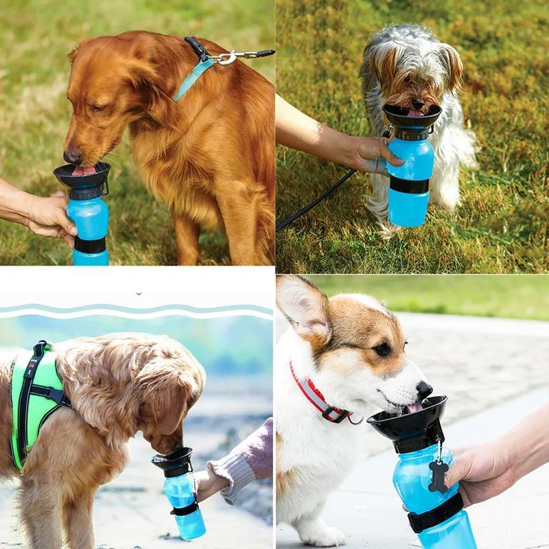 500ml Dog Cat Water Bottle Blue Pink Grey