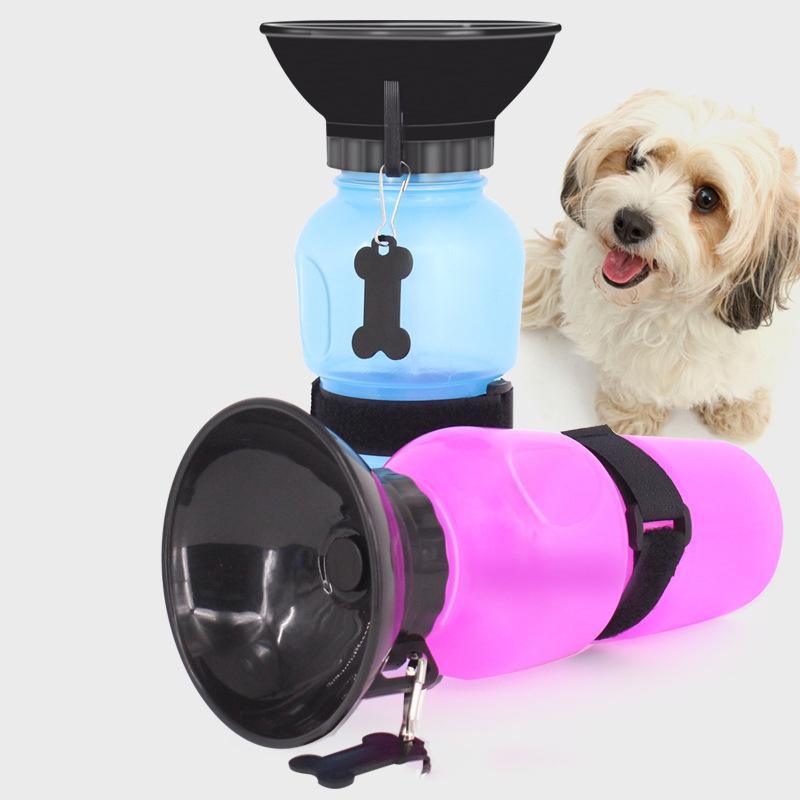 500ml Dog Cat Water Bottle Blue Pink Grey