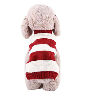 Pet Jumper Sweater Knitwear Red Thick Stripes