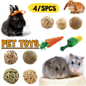 5PCS Rabbit Toys Chewing Ball 7cm