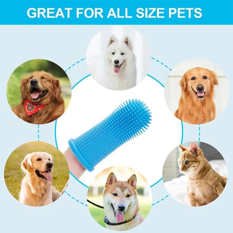 Super Soft Pet Finger Toothbrush Sky Blue