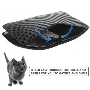 Cat Litter Box + Foldable Double-Layer Cat Litter Mat