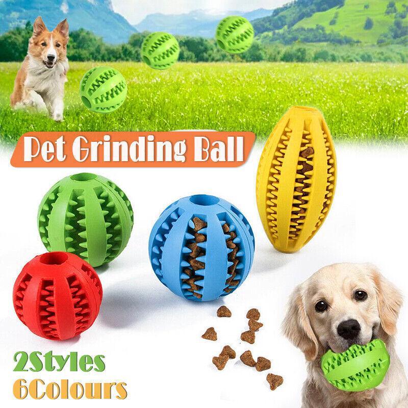 Dog Chew Toy Rubber Ball Dental Clean Teeth Healthy Food Dispenser Puppy Pet