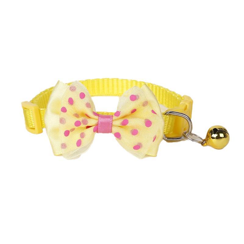 Bow Tie Pet Collar With Bell Designer Dog Collars 8 Colours