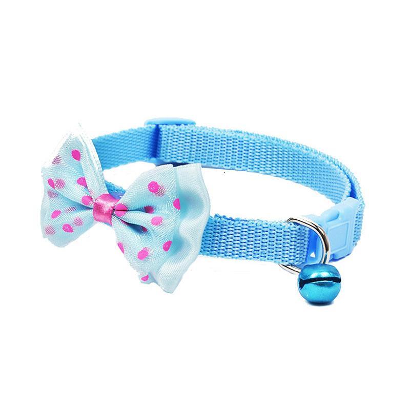 Bow Tie Pet Collar With Bell Designer Dog Collars 8 Colours