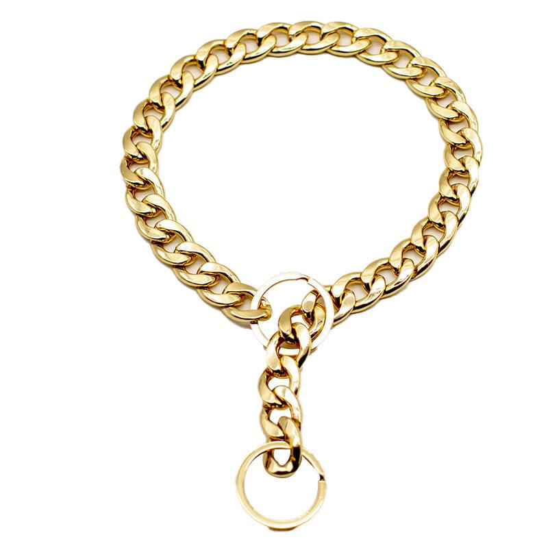 Heavy-Duty Gold Chain Dog Collar