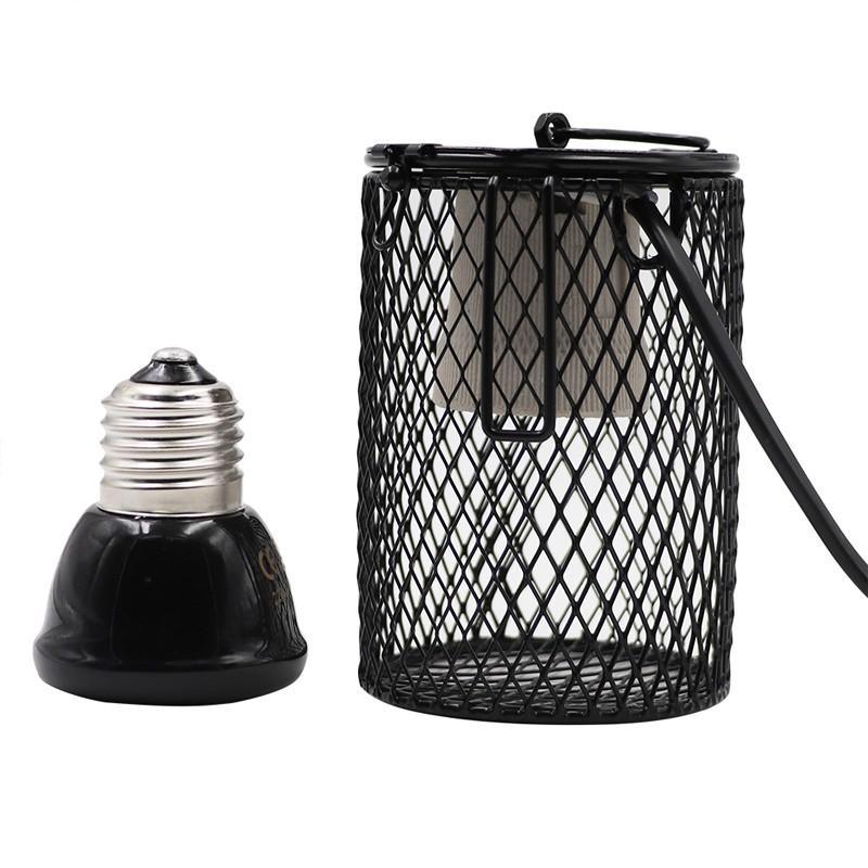 Reptile Ceramic Heat Lamp with Anti-hot Cage