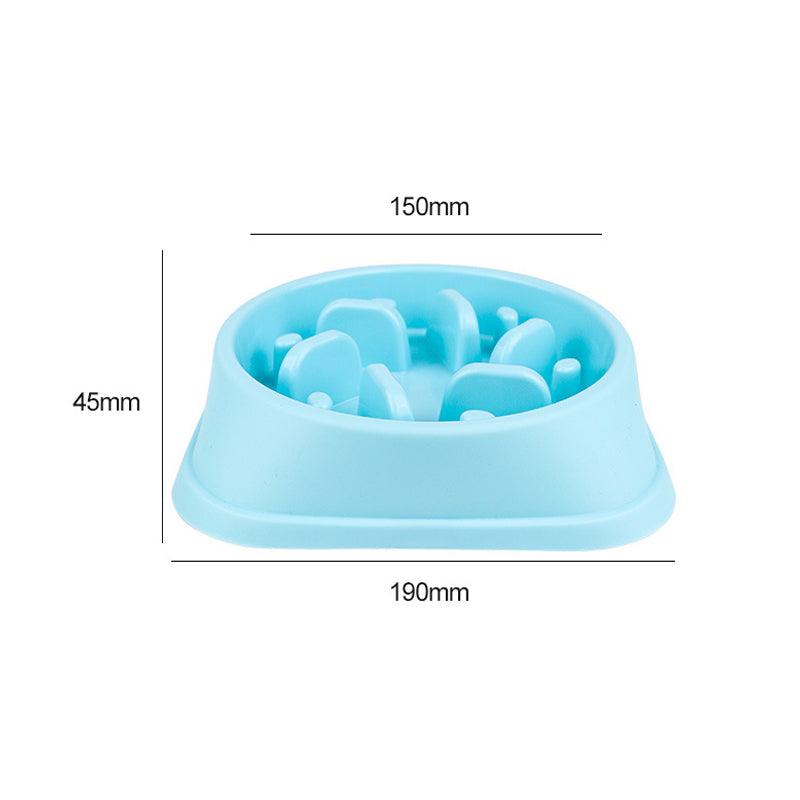 Nonslip Dog Slow Feeder Bowl Blue