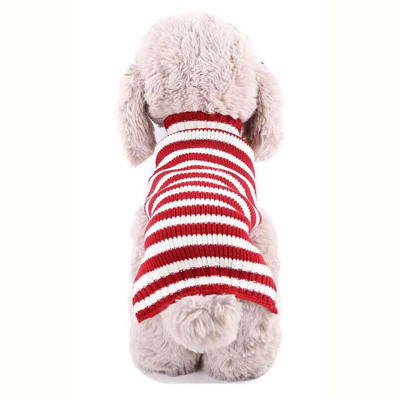 Pet Jumper Sweater Knitwear Red Thick Stripes