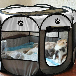 8-Panel Pet Tent Grey S/L