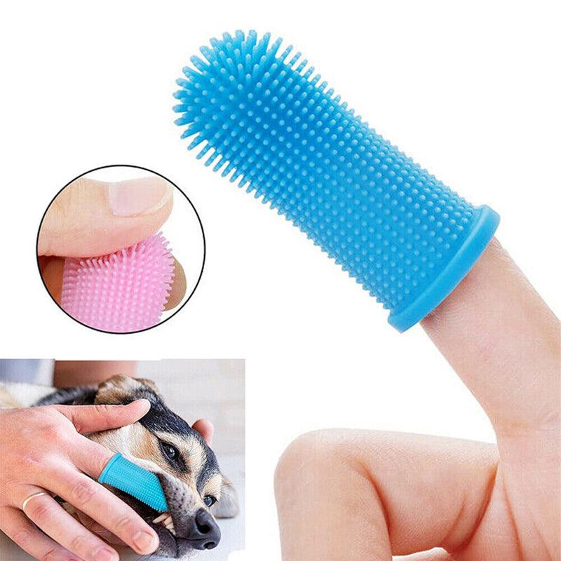 Super Soft Pet Finger Toothbrush Sky Blue