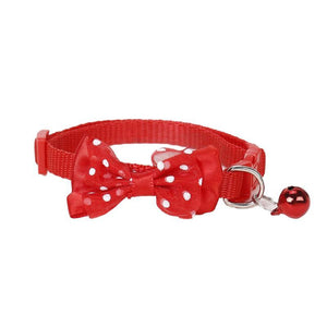 Bow Tie Pet Collar With Bell Designer Dog Collars 8 Colours