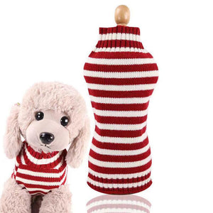 Pet Jumper Sweater Knitwear Red Thick Stripes