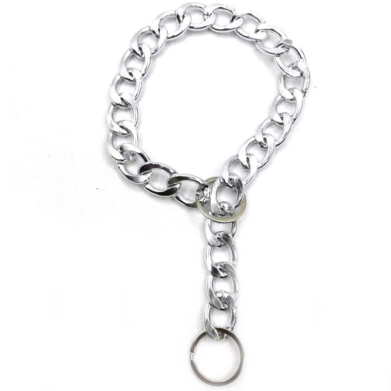 Heavy-Duty Dog Chain Collar Silver