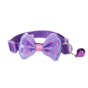 Bow Tie Pet Collar With Bell Designer Dog Collars 8 Colours