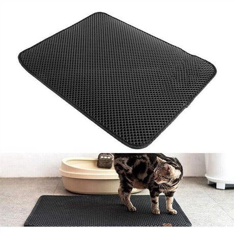 Cat Litter Box + Foldable Double-Layer Cat Litter Mat