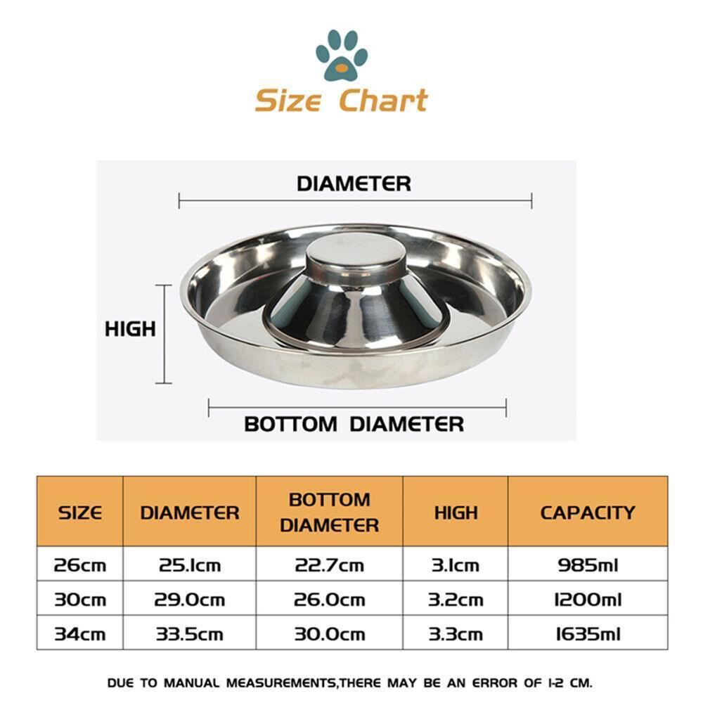 Feeder Bowl Stainless Steel Cat Bowls 26/30/34cm