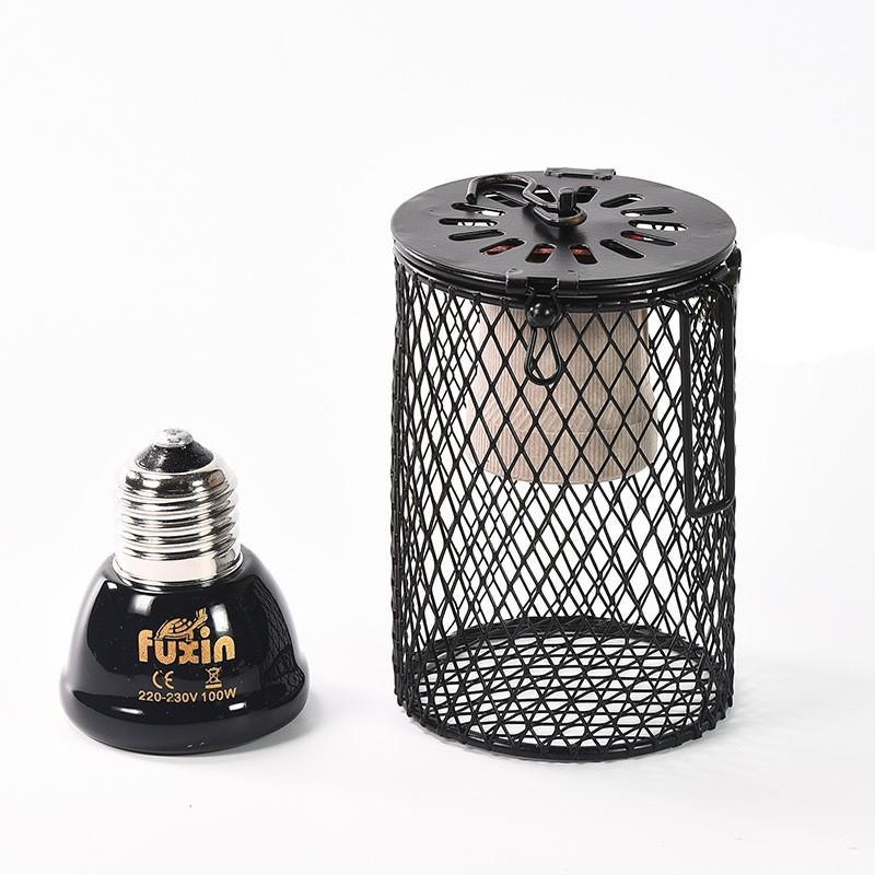 Reptile Ceramic Heat Lamp with Anti-hot Cage