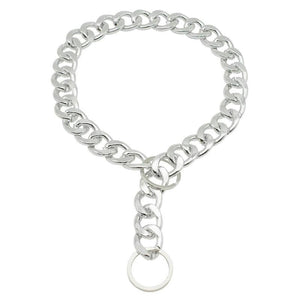 Heavy-Duty Dog Chain Collar Silver