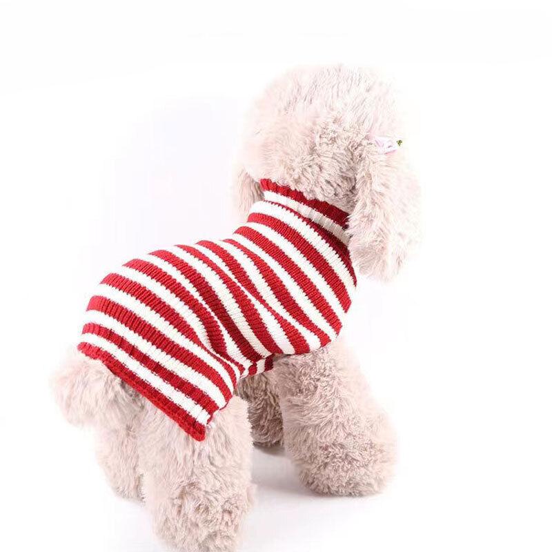 Pet Jumper Sweater Knitwear Red Pinstripes