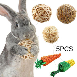 5PCS Rabbit Toys Chewing Ball 7cm